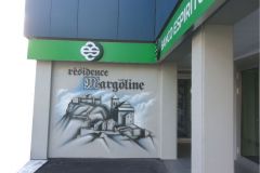 dessin sur béton immeuble