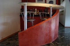 Création d'un bar en platre et Stucco