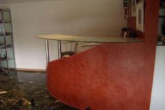 Création d'un bar en platre et Stucco